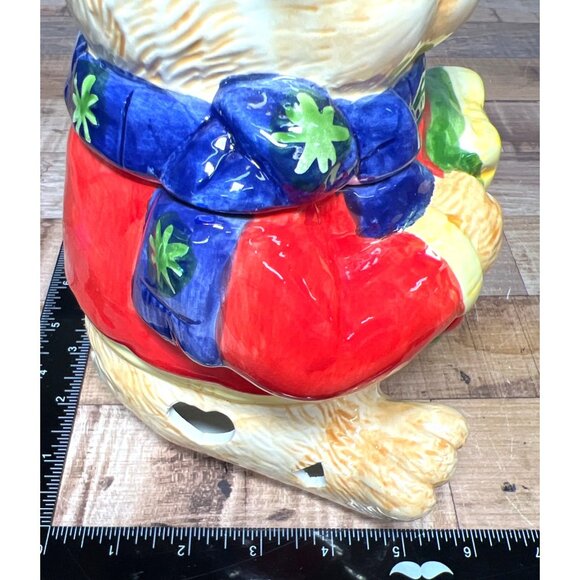 Vintage Gibson Christmas Bear Ceramic Cookie Jar & Candle Holder - Picture 6 of 7